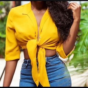 Yellow buttoned shirt